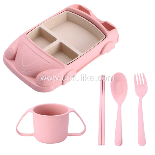 Car Shape Wheat Straw Dinnerware Set